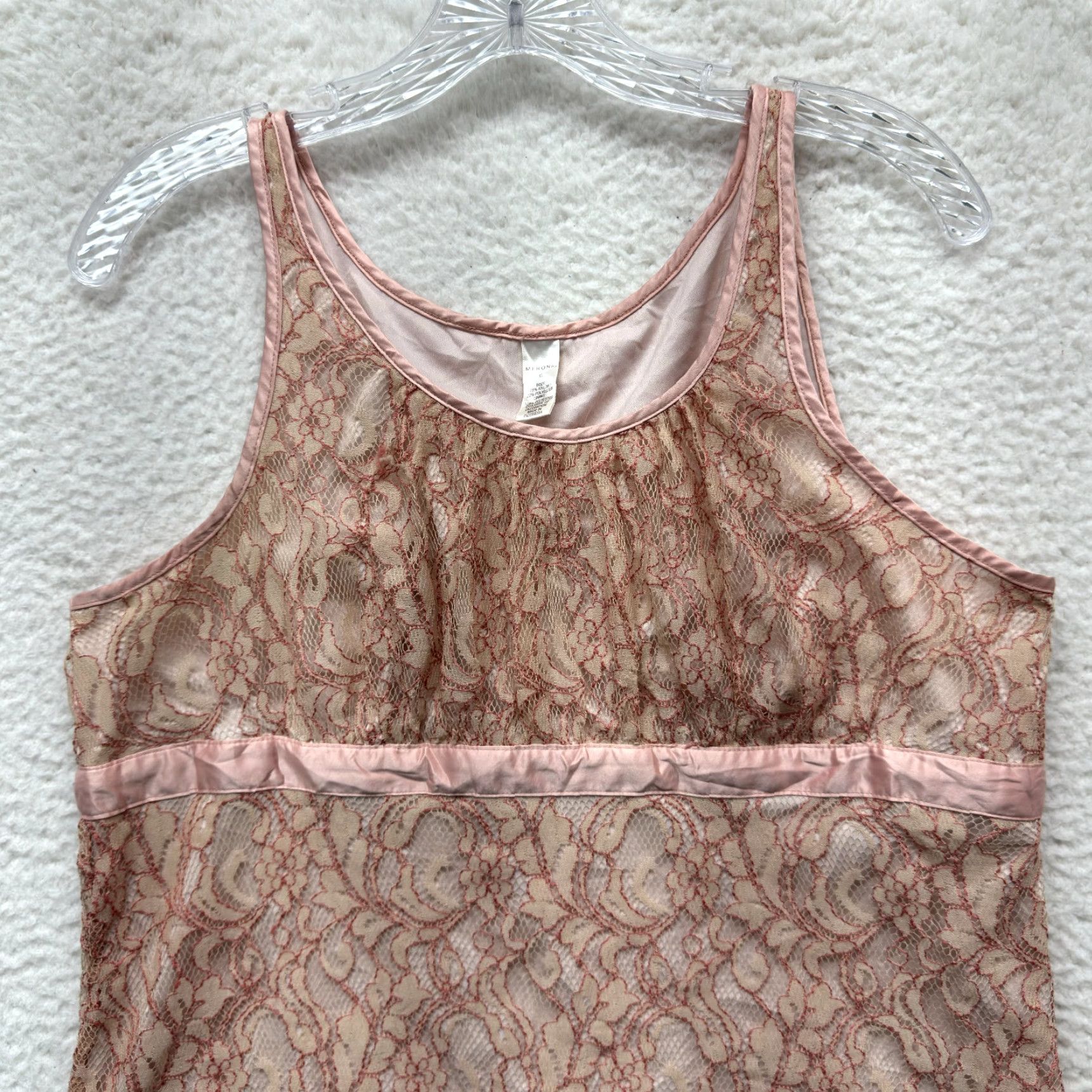 Merona VINTAGE Y2K Top XL Pink Lace Milkmaid Peasant Coquette Boho Fairy Grunge Shirt Mens Size XL / US 12-14 / IT 48-50 - 3 Thumbnail