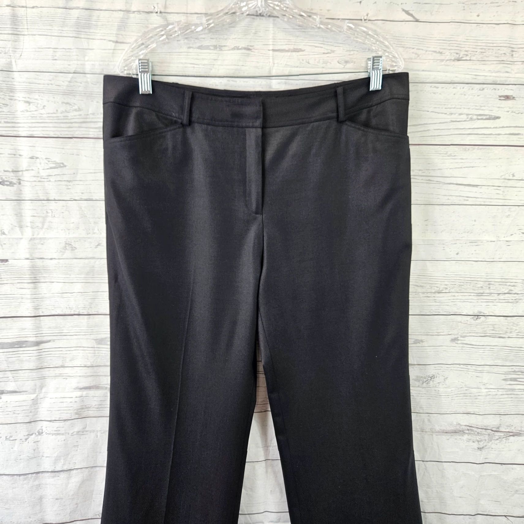 Vintage Lafayette 148 Womens Dress Pants Solid Black High Rise Wool Blend 12 Inseam 28.5 Adult Womens Size 34" / US 12 / IT 48 - 2 Thumbnail