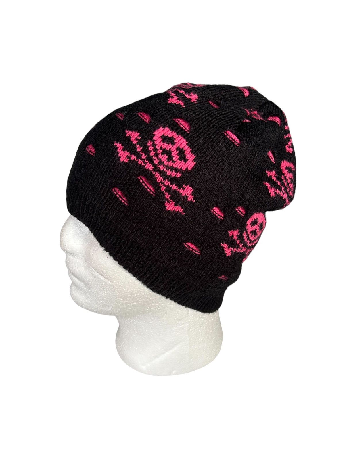 14th Addiction × Japanese Brand Skull Punk Bondage Distressed Reversible Beanie hats ☠️ Size ONE SIZE - 2 Thumbnail