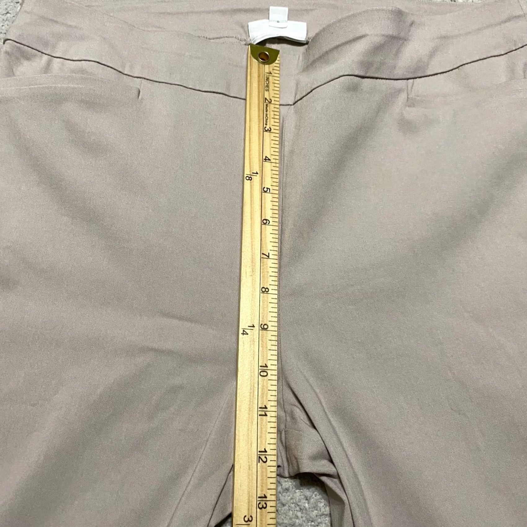 Vintage Chico'S Pants Womens 12 Beige Pull Ankle Faux Pearl High Rise Business Casual Size 34" / US 12 / IT 48 - 7 Thumbnail