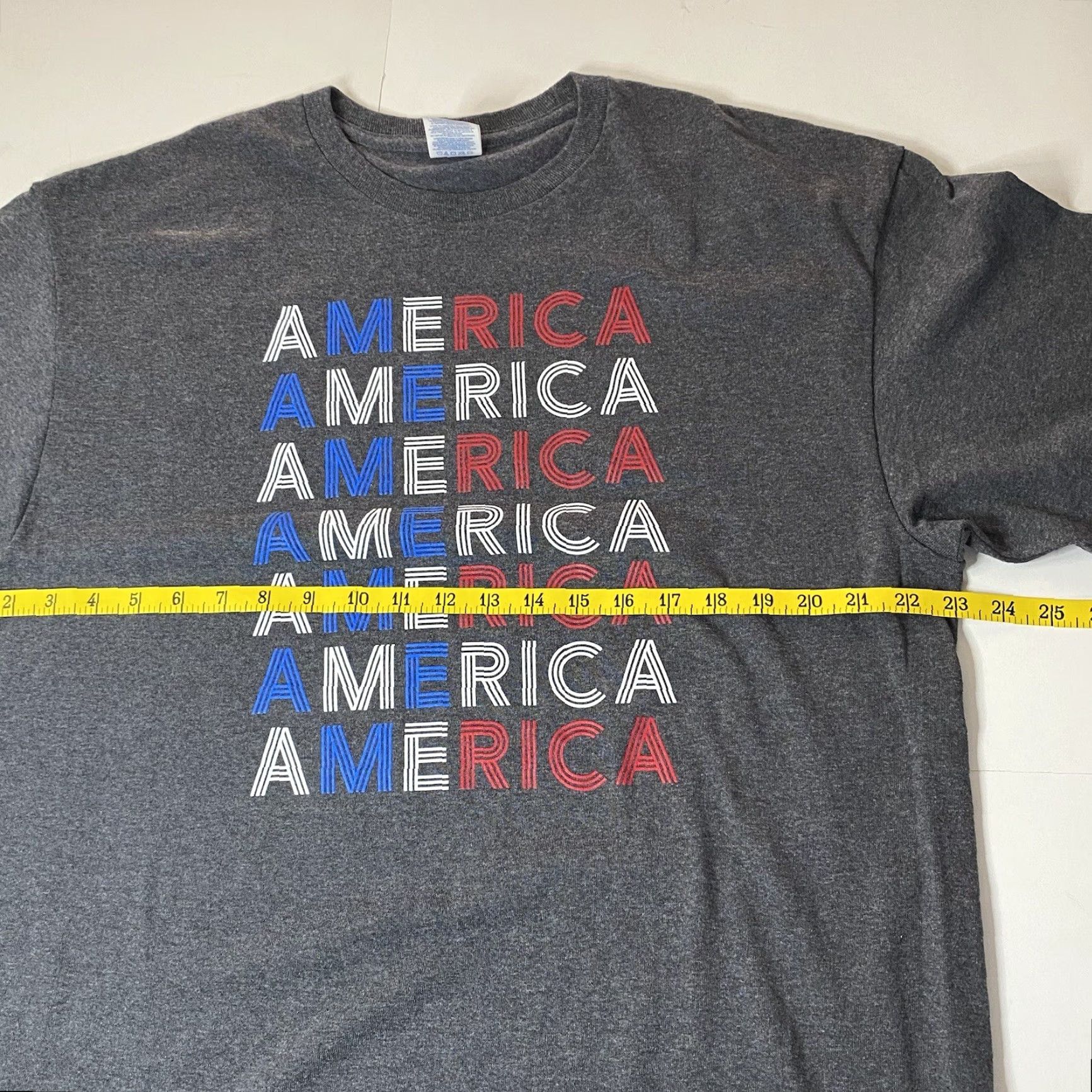 Delta Patriotic America T Shirt Spell Out All Over Gray XL XG TG Size US XL / EU 56 / 4 - 7 Thumbnail