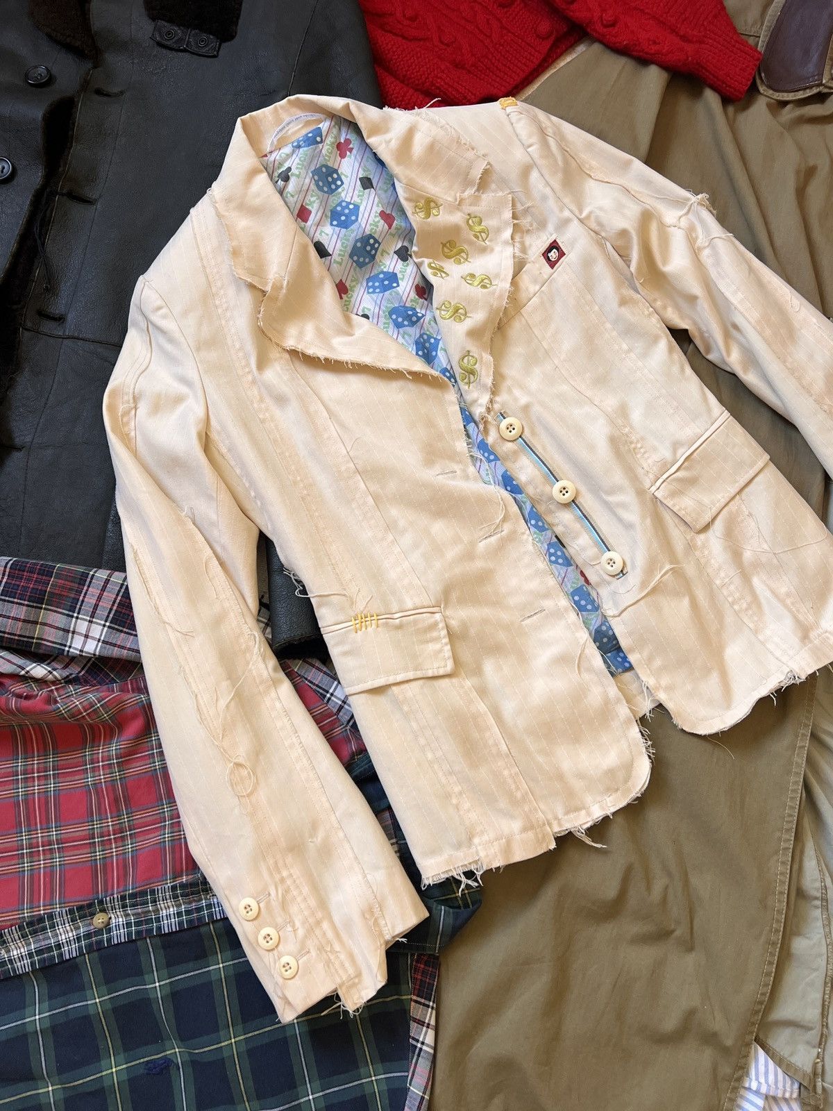 Japanese Brand Vintage Japan Inspired Distressed Zucca Blazer Avant Garde Size M / US 6-8 / IT 42-44 - 5 Thumbnail