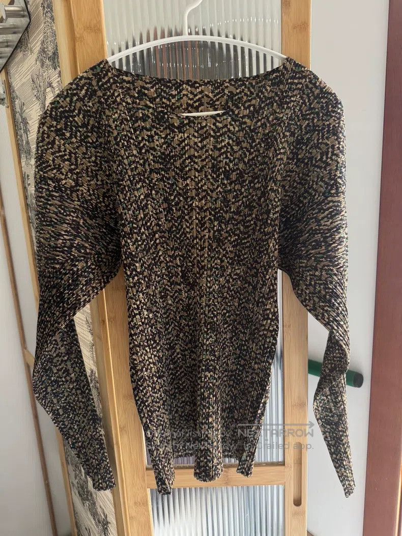 Issey Miyake Issey Miyake Brown Long-Sleeve Top Size L / US 10 / IT 46 - 1 Thumbnail