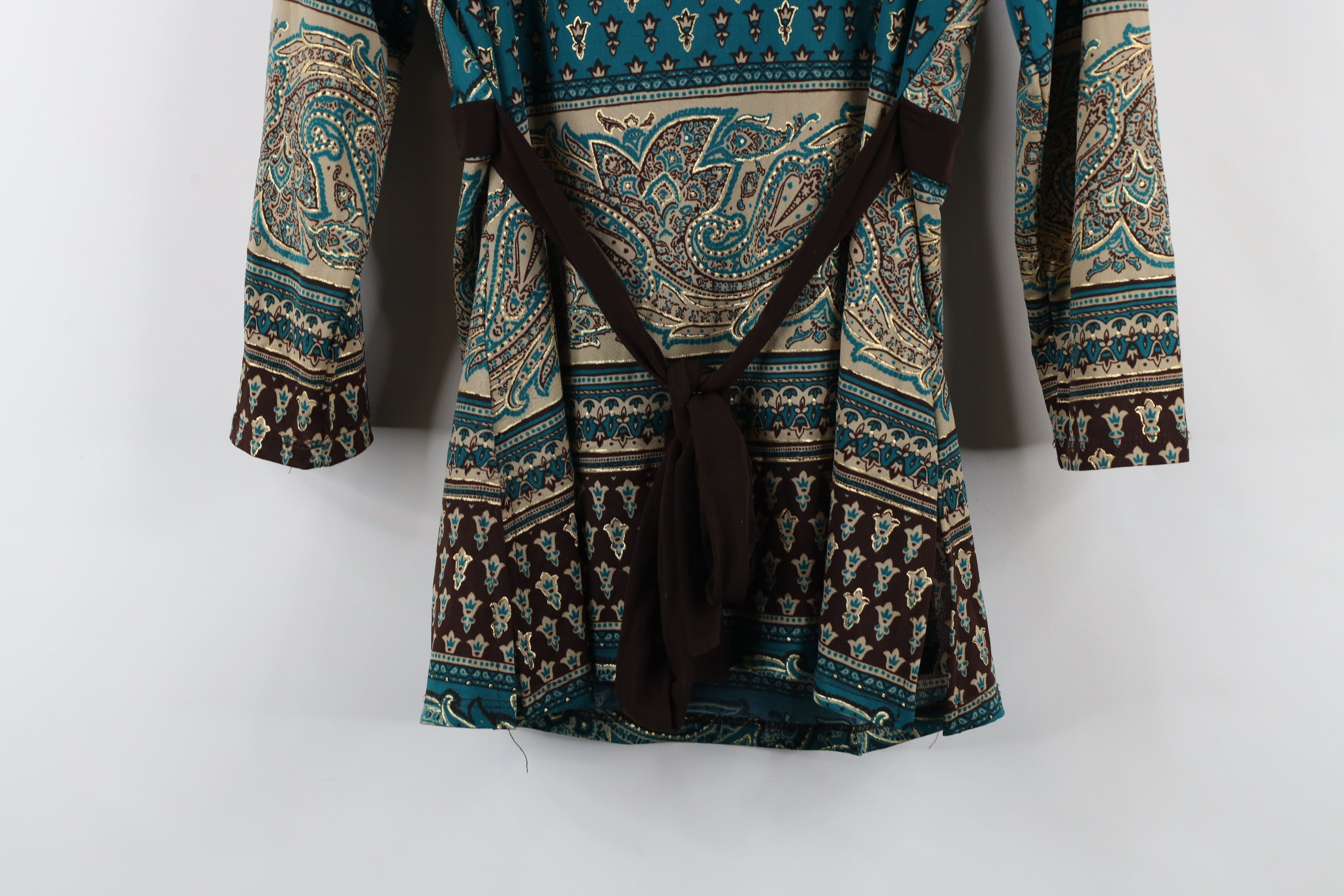 Vintage Vintage 90s Y2K Baby Doll Bella Paisley Knit Blouse Top USA Size XL / US 12-14 / IT 48-50 - 13 Thumbnail