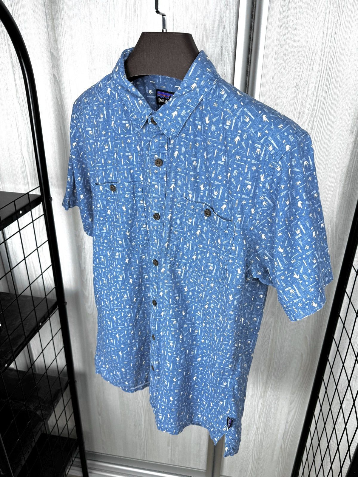 Patagonia Patagonia Back Step Blue Shirt Mens Swamp Stamp Hemp Cotton Size US M / EU 48-50 / 2 - 7 Thumbnail