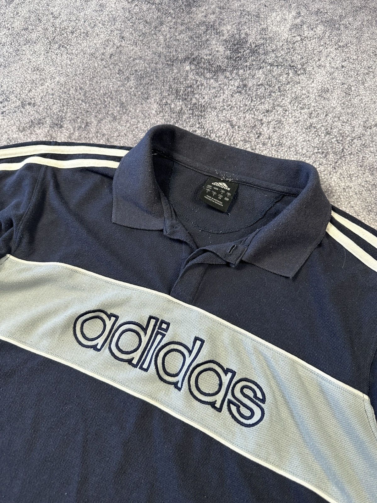 Adidas × Vintage Vintage Adidas Big Logo Polo Streetwear Rare Casual VTg Y2K Size US S / EU 44-46 / 1 - 2 Thumbnail
