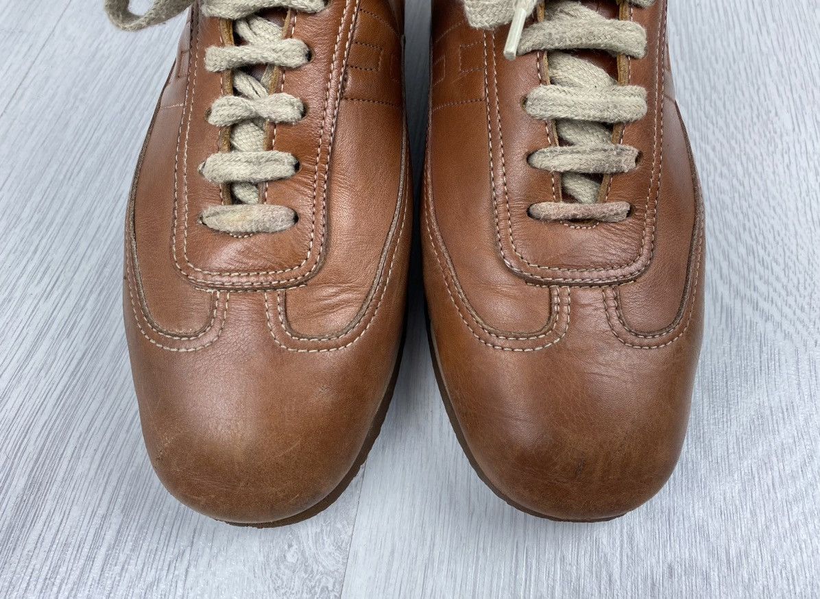 Hermes Vintage Hermes Leather Sneakers Shoes Brown 41 Size US 8 / EU 41 - 3 Thumbnail