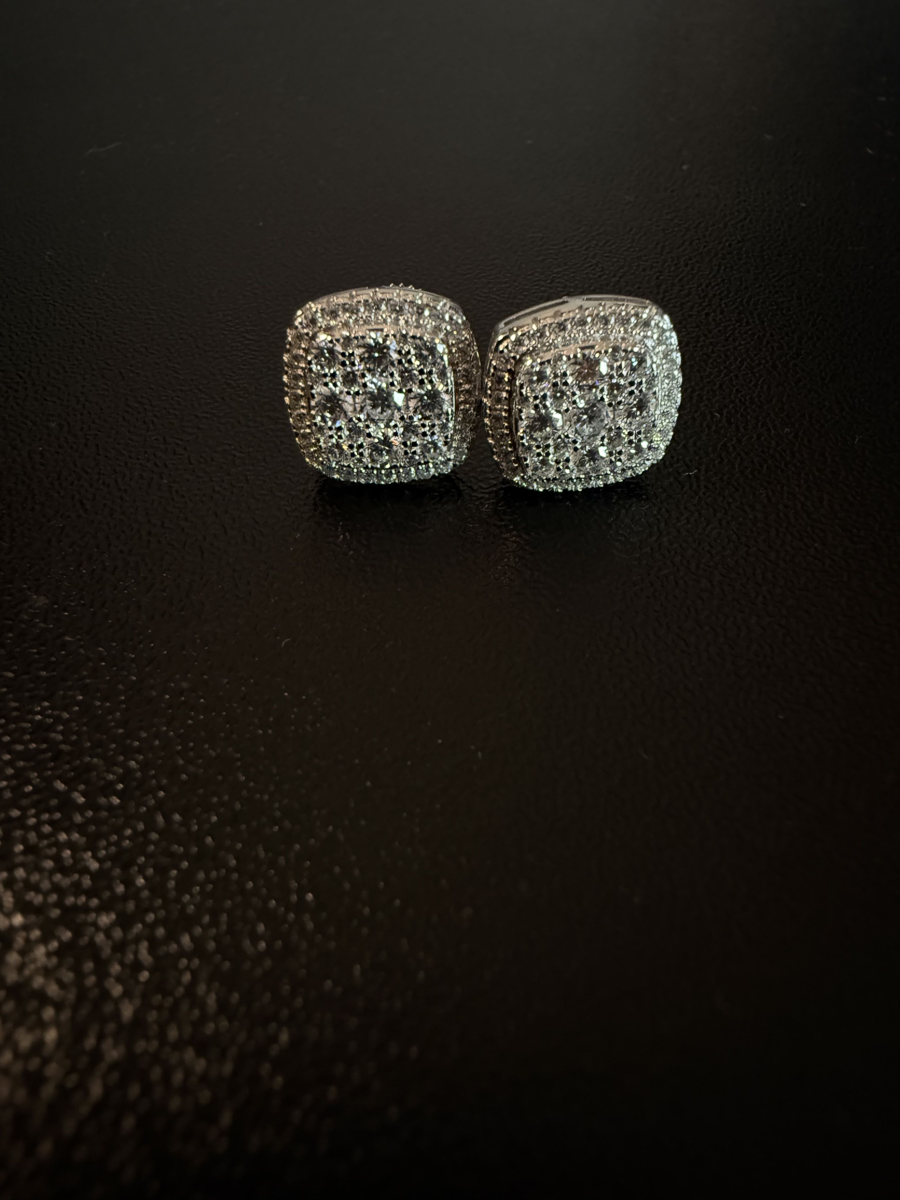 Other Square ice cross men’s Moissanite 925 silver earrings Size ONE SIZE - 5 Thumbnail