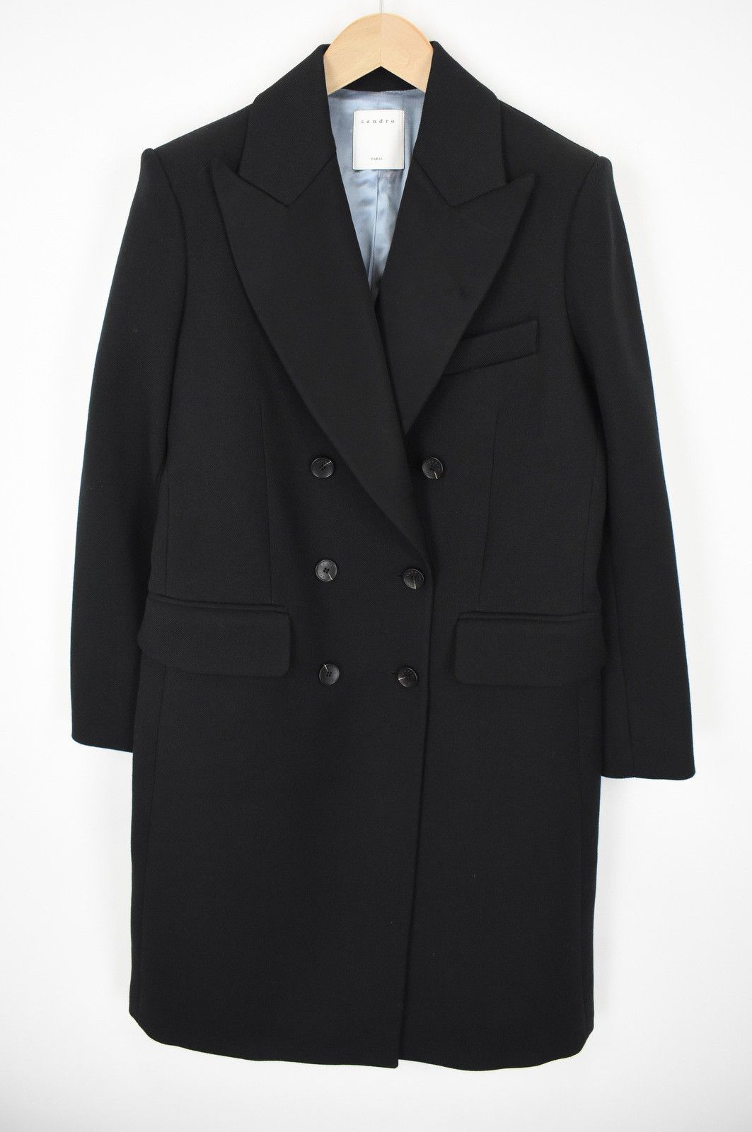 Sandro SANDRO Gulian Coat Women EU 38 Wool Blend Double Breasted Size M / US 6-8 / IT 42-44 - 4 Thumbnail