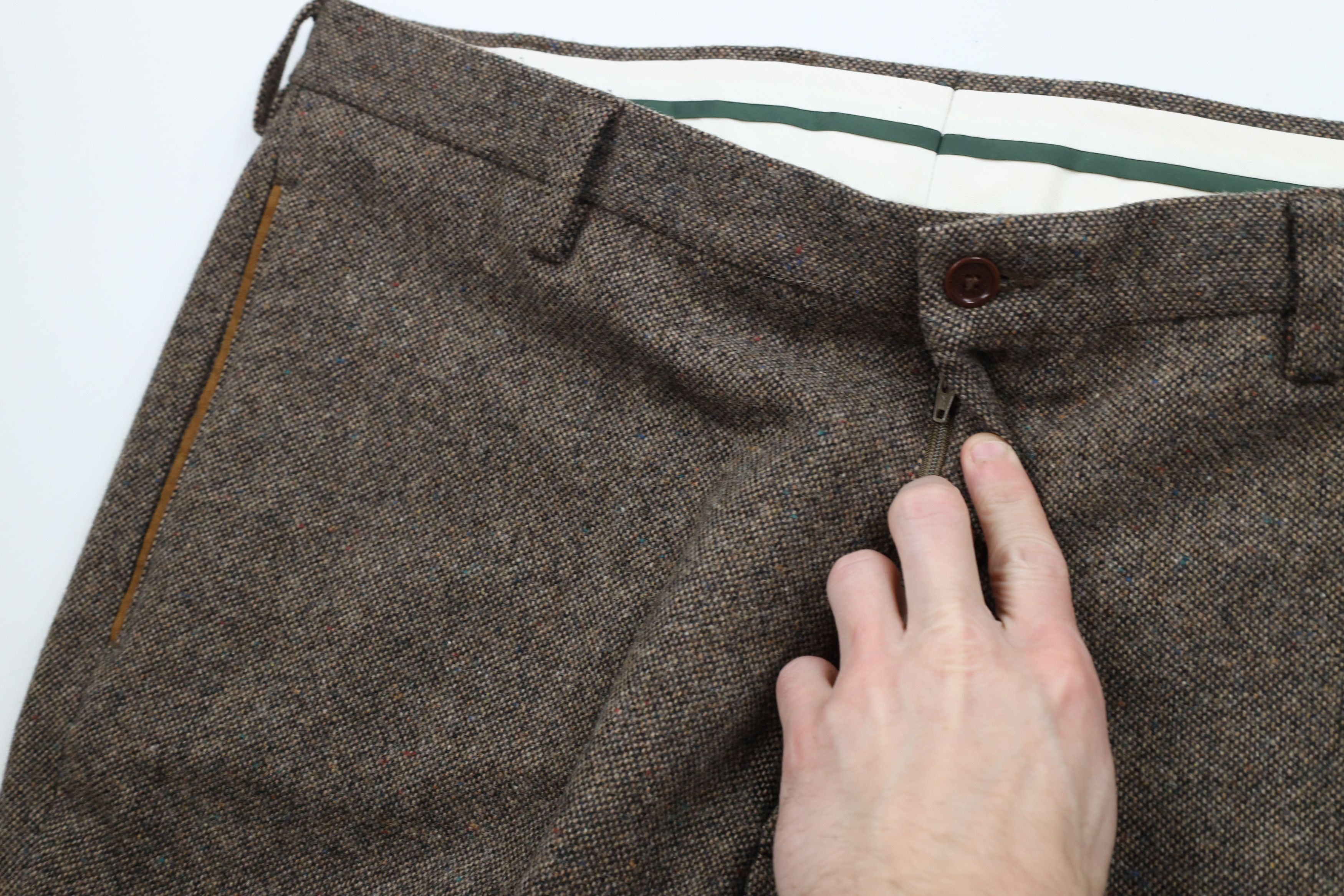 Orvis Vintage 90s Orvis Trim Cuffed Wool Tweed Chino Pants Brown Size US 38 / EU 54 - 5 Thumbnail
