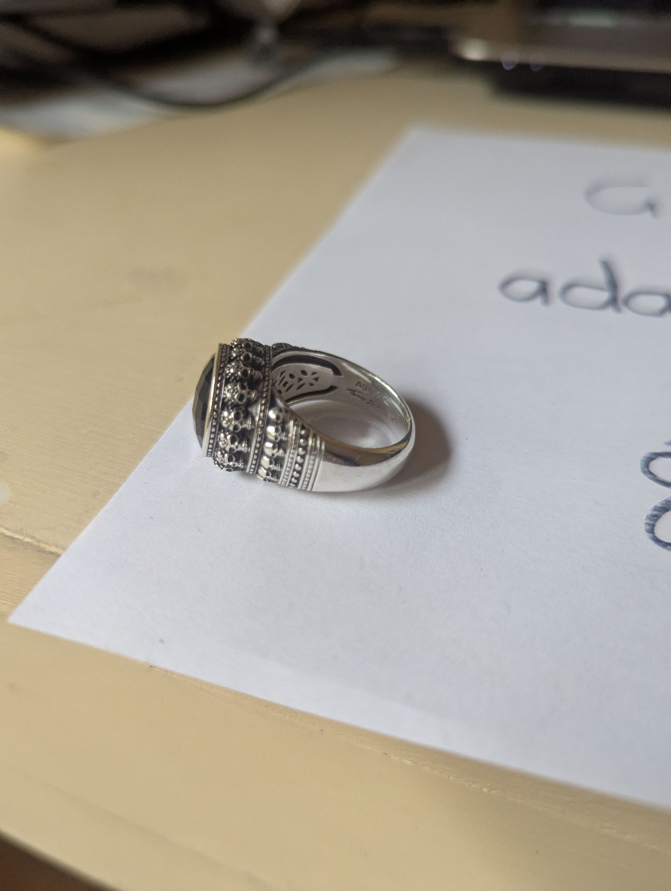 Thomas Sabo Onyx Skull Ring Size ONE SIZE - 3 Thumbnail