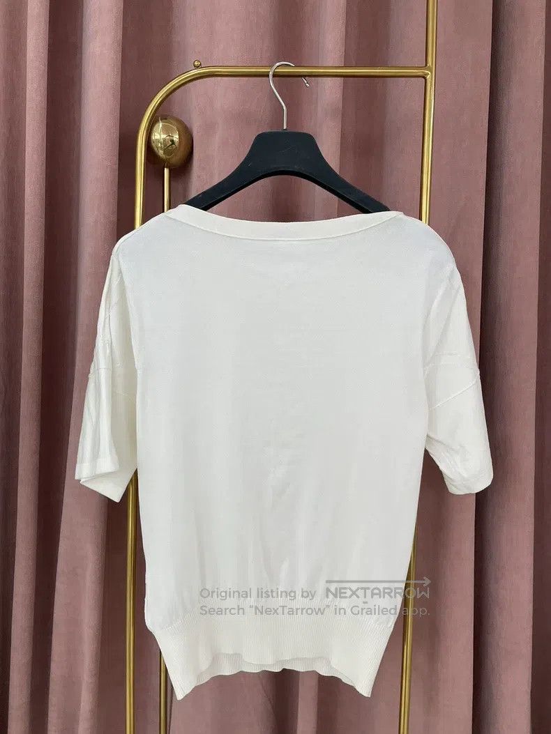 Other Hermes White Short Sleeve Knit Top Size XXS / US 00 / IT 34 - 2 Thumbnail