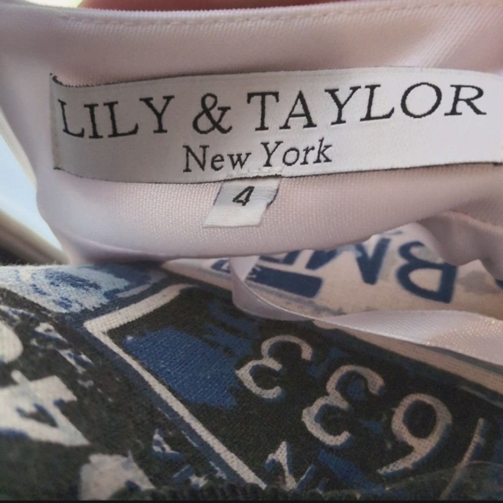 Other Lily & Taylor White Ponte Knit Shift Dress With Ruffles Sz 4 Size S / US 4 / IT 40 - 6 Thumbnail