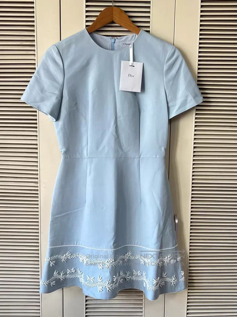 Dior Dior Light blue short-sleeved dress Size XS / US 0-2 / IT 36-38 - 1 Thumbnail