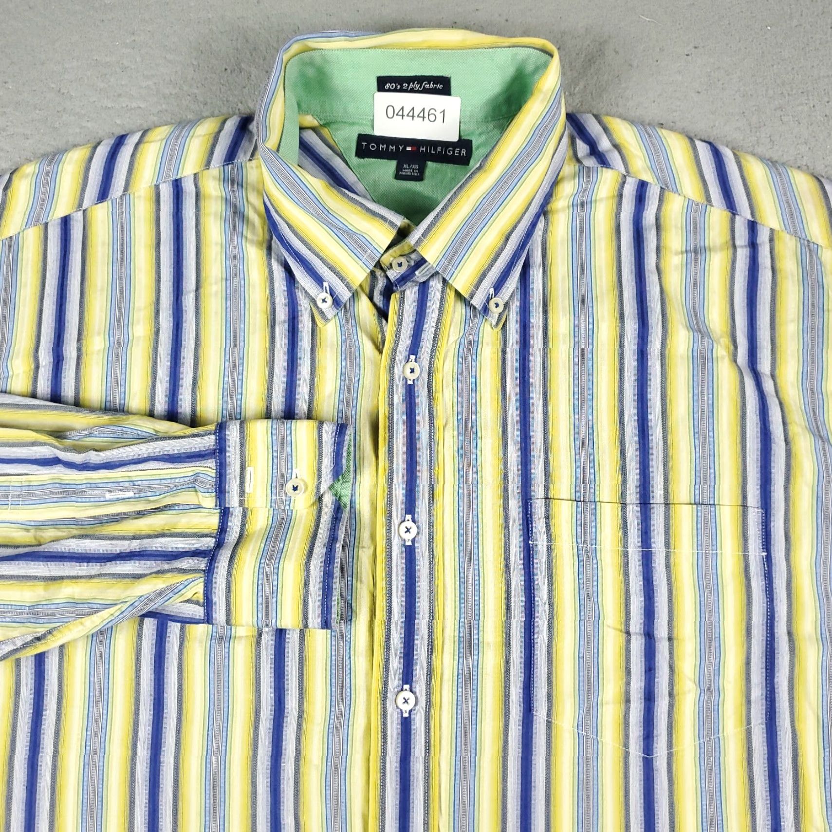 Tommy Hilfiger Tommy Hilfiger Shirt Mens XL Yellow Blue Striped Button-Up Long Sleeve Mens Size US XL / EU 56 / 4 - 2 Thumbnail