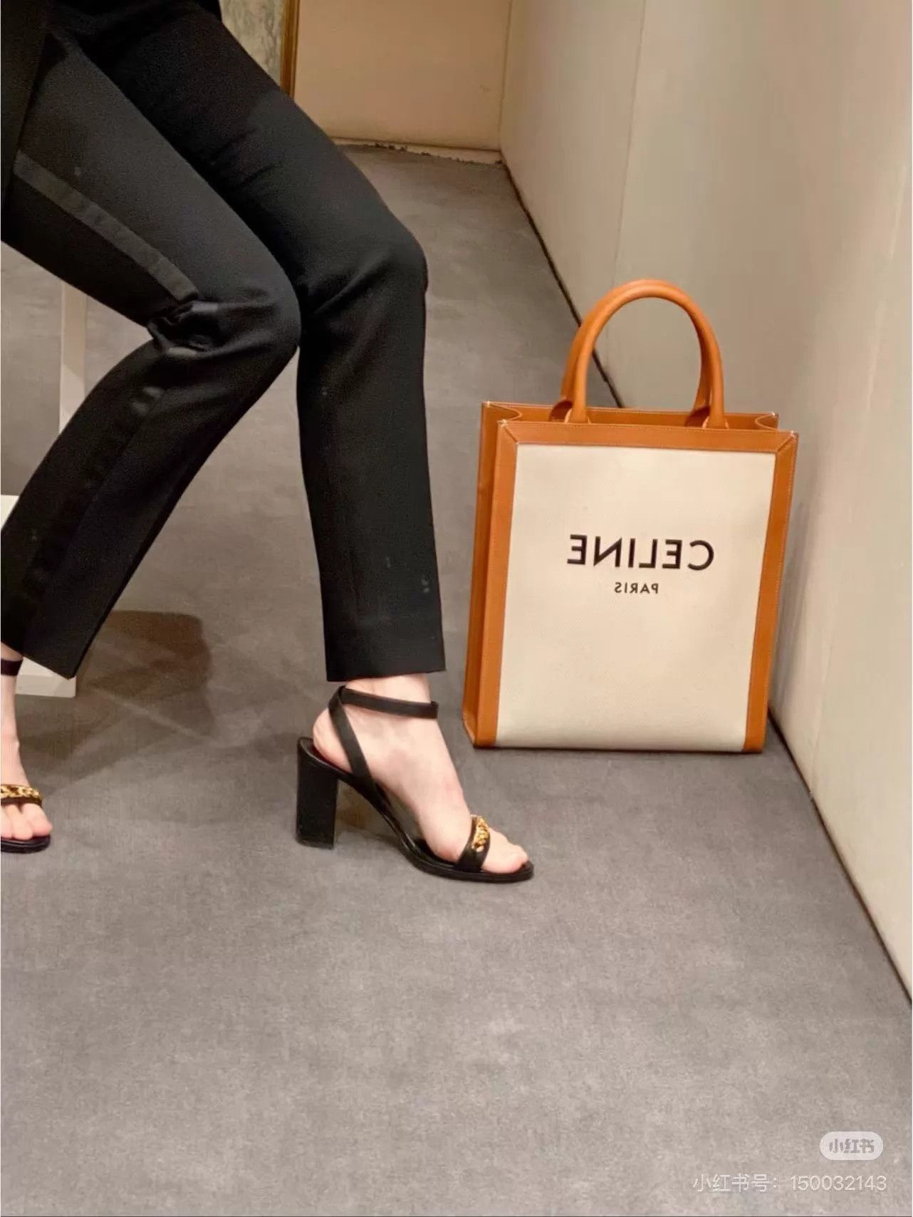 Celine Celine Black Gold Triomphe Block Heel Sandals 37 New Size US 6.5 / IT 36.5 - 4 Thumbnail
