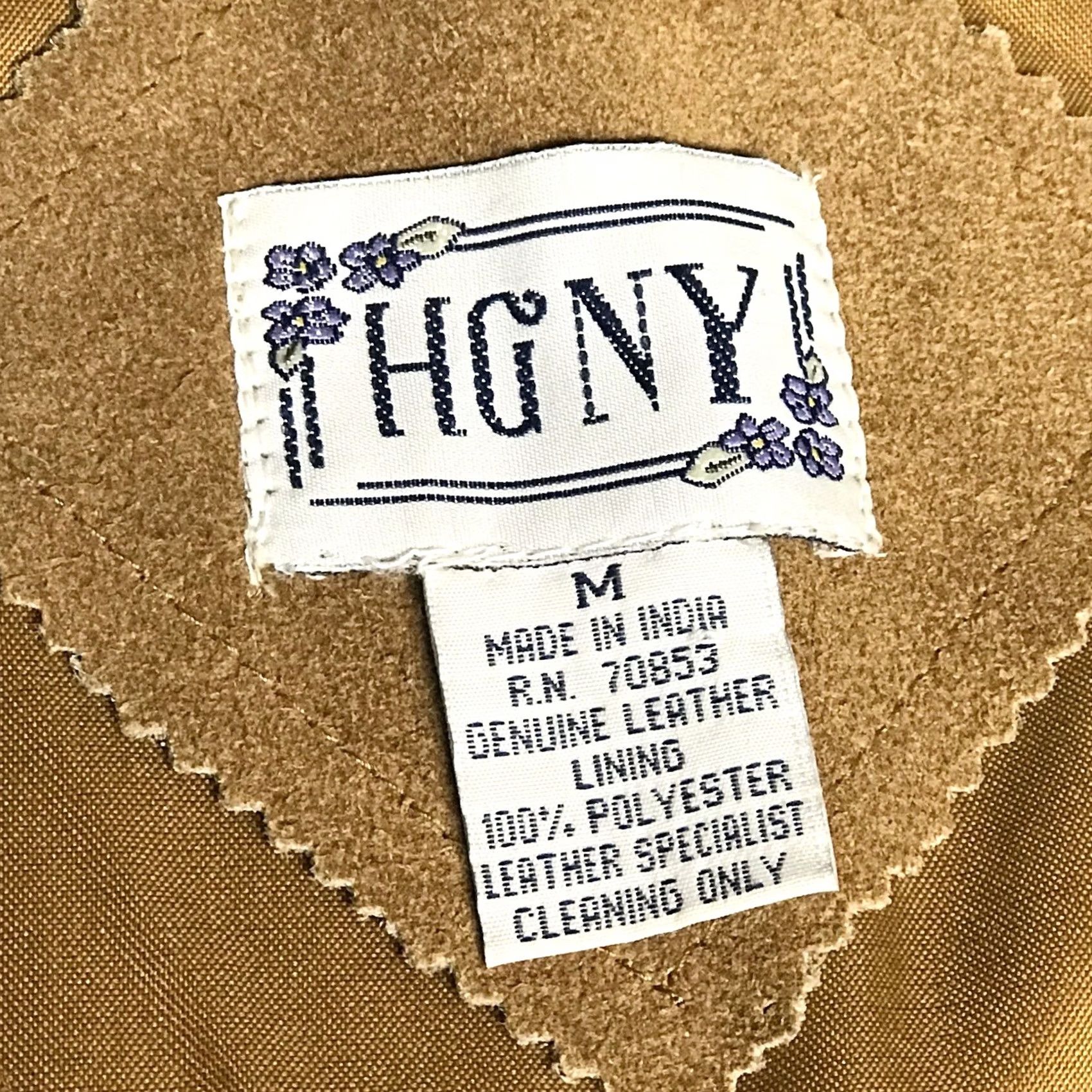 Camel VINTAGE HGNY Women Camel Brown Suede Embroidered Floral Cinched Zip Waistcoat Vest M Size M / US 6-8 / IT 42-44 - 3 Thumbnail