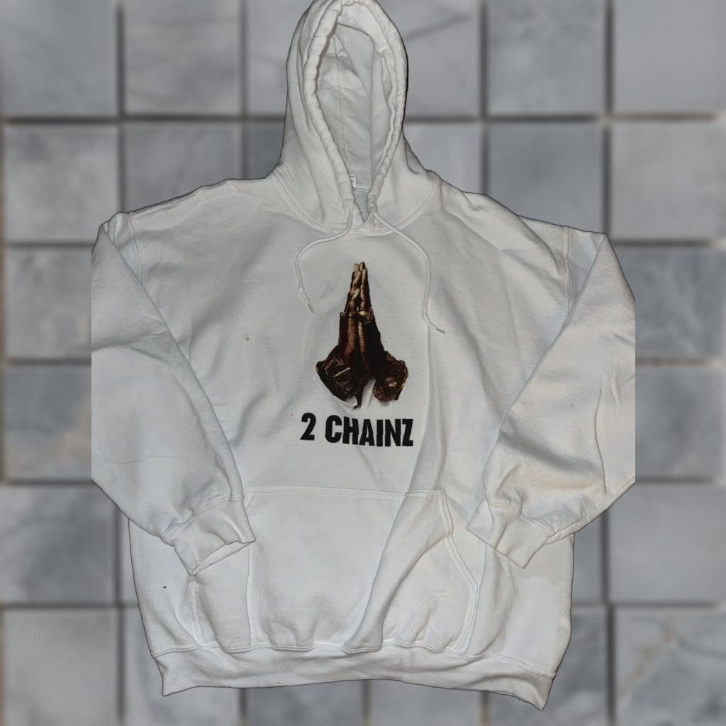 Gildan 2 Chainz Hoodie Sweatshirt XL White Men Pullover Gildan Size US XL / EU 56 / 4 - 1 Thumbnail