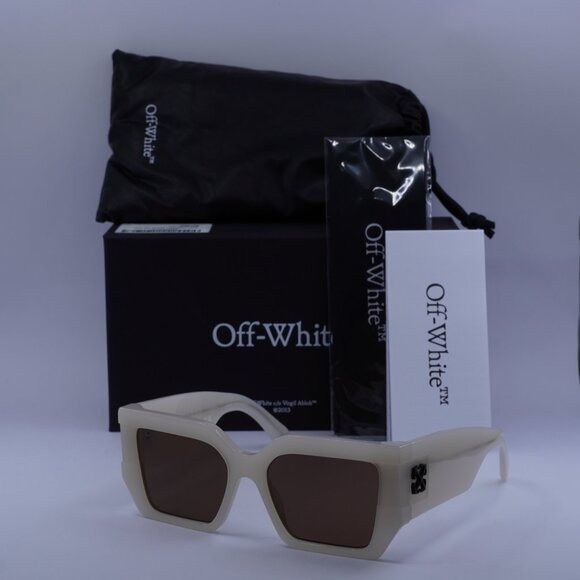 Off-White Off-White OERI148 DOVER 6164 Sunglasses Beige Square Frame Size ONE SIZE - 1 Thumbnail