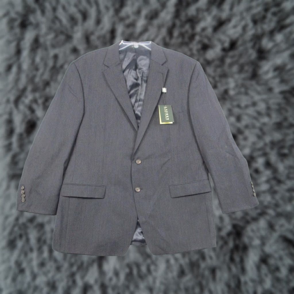 Ralph Lauren Lauren Ralph Lauren Blazer Mens 46R Gray Wool Two Button Sport Coat Jacket Size 46R - 1 Thumbnail