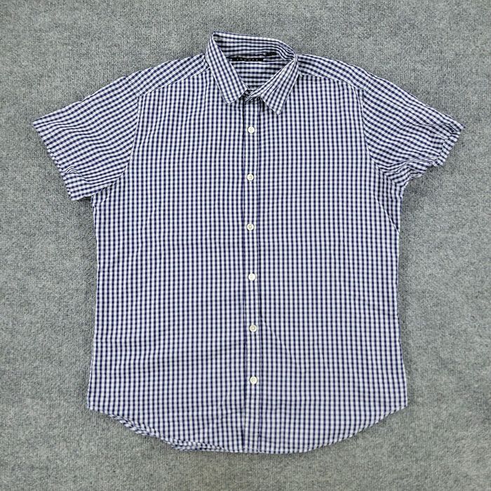 Chemise Nautica Homme Taille 2XL – Manches Longues – Tissu Poplin à Carreaux Bleu/gris/noir – Occasion Excellent état