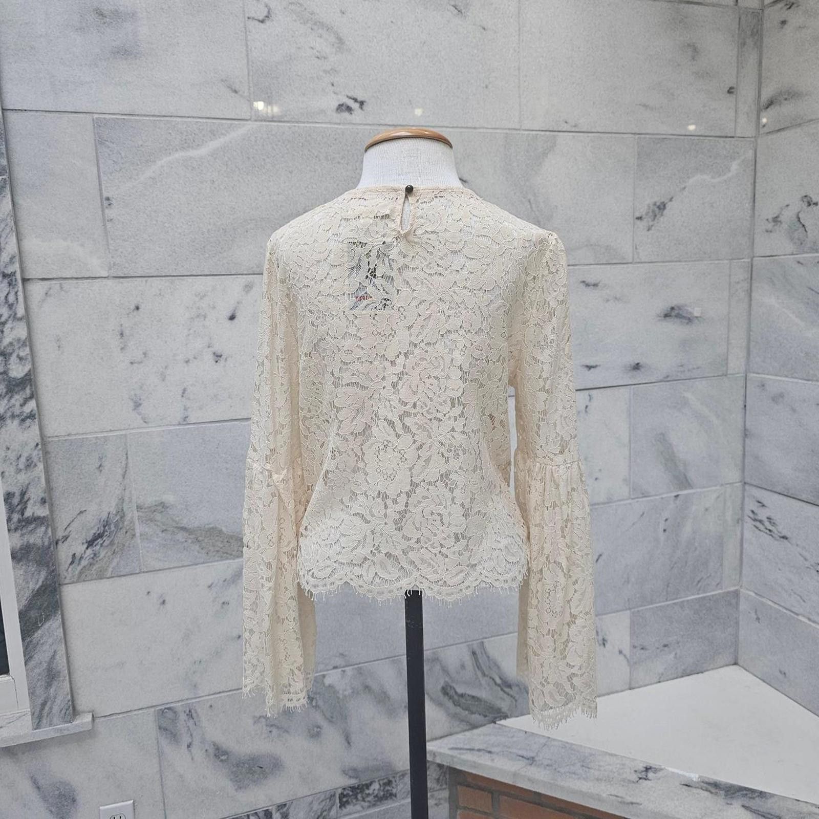 Other Women's Lace Taylor and Sage Cream Shirt Size M / US 6-8 / IT 42-44 - 5 Thumbnail