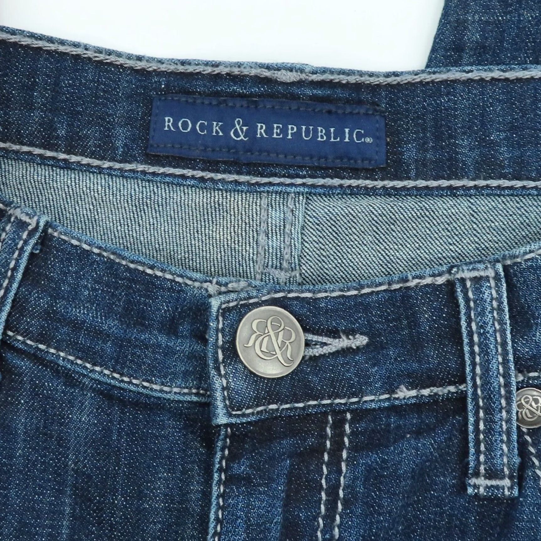 Vintage Rock & Republic Jeans Womens 10 Kasandra Denim Bootcut 5-Pocket Cotton Blend Blue Dark Wash Version: Regular Size 10 Mens Womens? Size 32" / US 10 / IT 46 - 7 Thumbnail