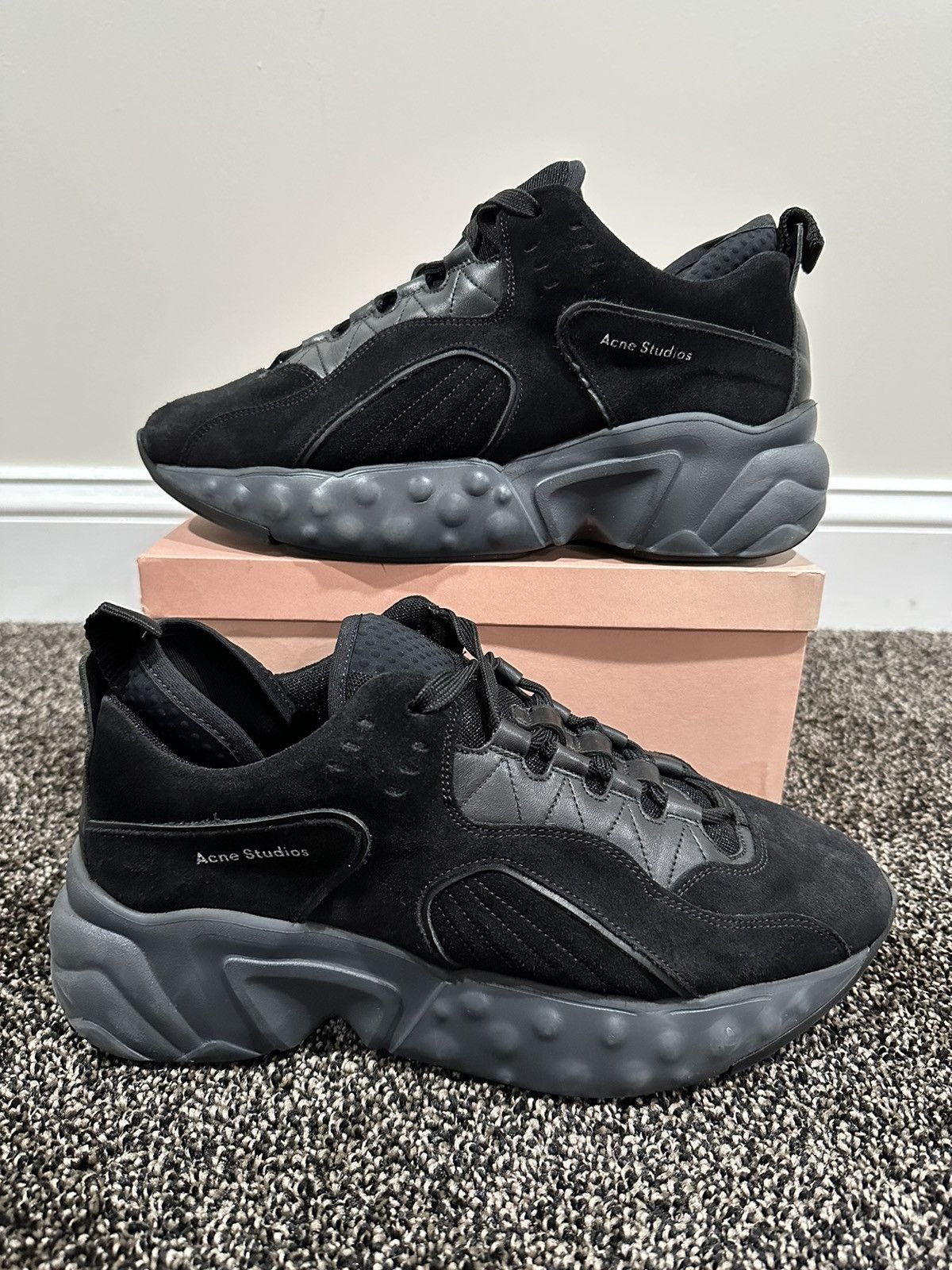 Acne Studios Acne Studios Rockaway Black Suede Chunky Sneakers Size US 9 / EU 42 - 2 Thumbnail
