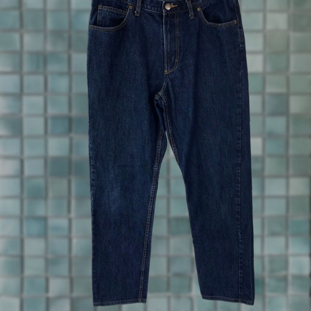 Lands' End LANDS' END Mens Jeans Distinctive Classic Straight Fit Blue Denim 35 Regular 34Inseam Mid Rise Belt Loops 5-Pocket Modern Comfort Size US 35 - 1 Thumbnail