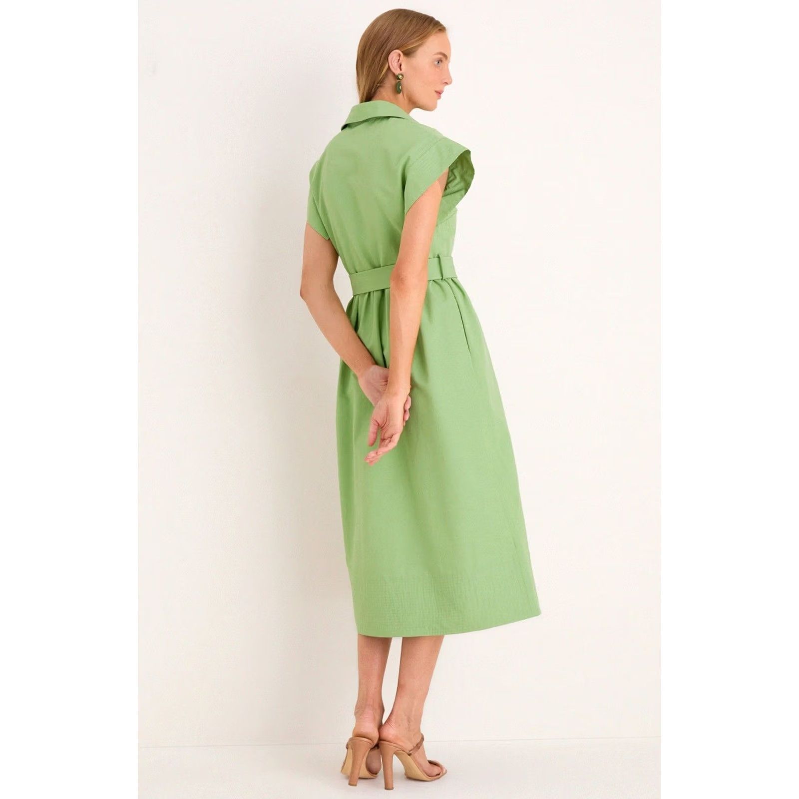 tuckernuck green dress Merrit Knit Size XL Designed with a soft stand Green Ruffle Dresses | Tuckernuck