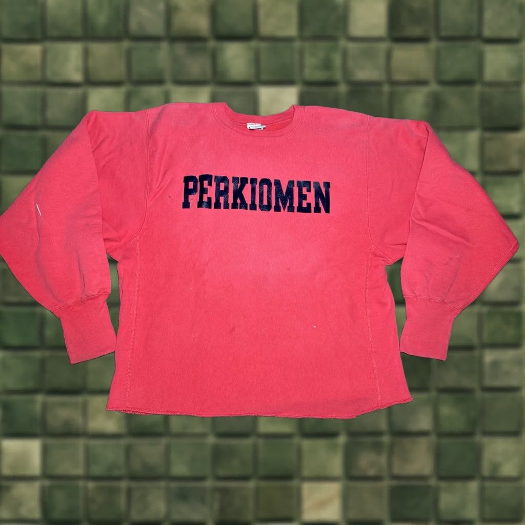 Champion VINTAGE Champion Reverse Weave Sweatshirt Pink XL Perkiomen School Pennsylvania 90s Grunge Mens Size XL / US 12-14 / IT 48-50 - 1 Thumbnail