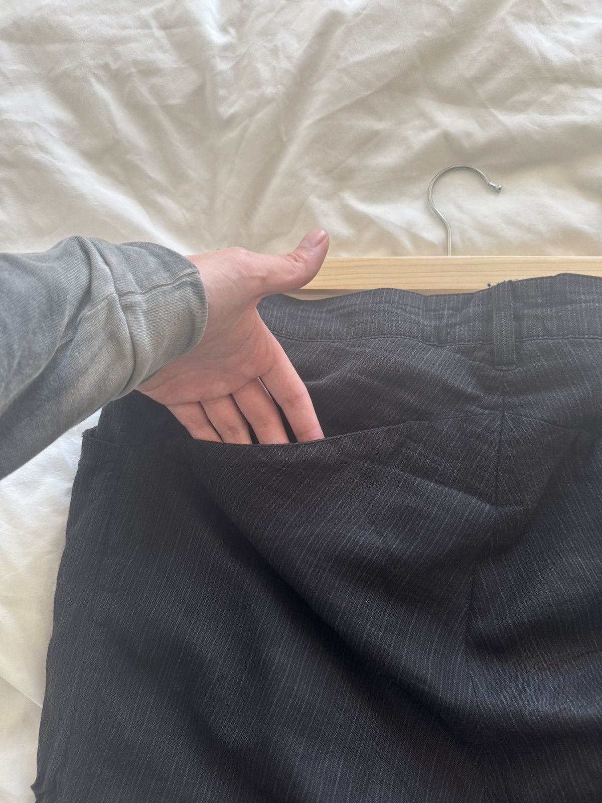 Kazuyuki Kumagai Attachment Attachment Curved Drop Crotched Pants Size US 32 / EU 48 - 4 Thumbnail