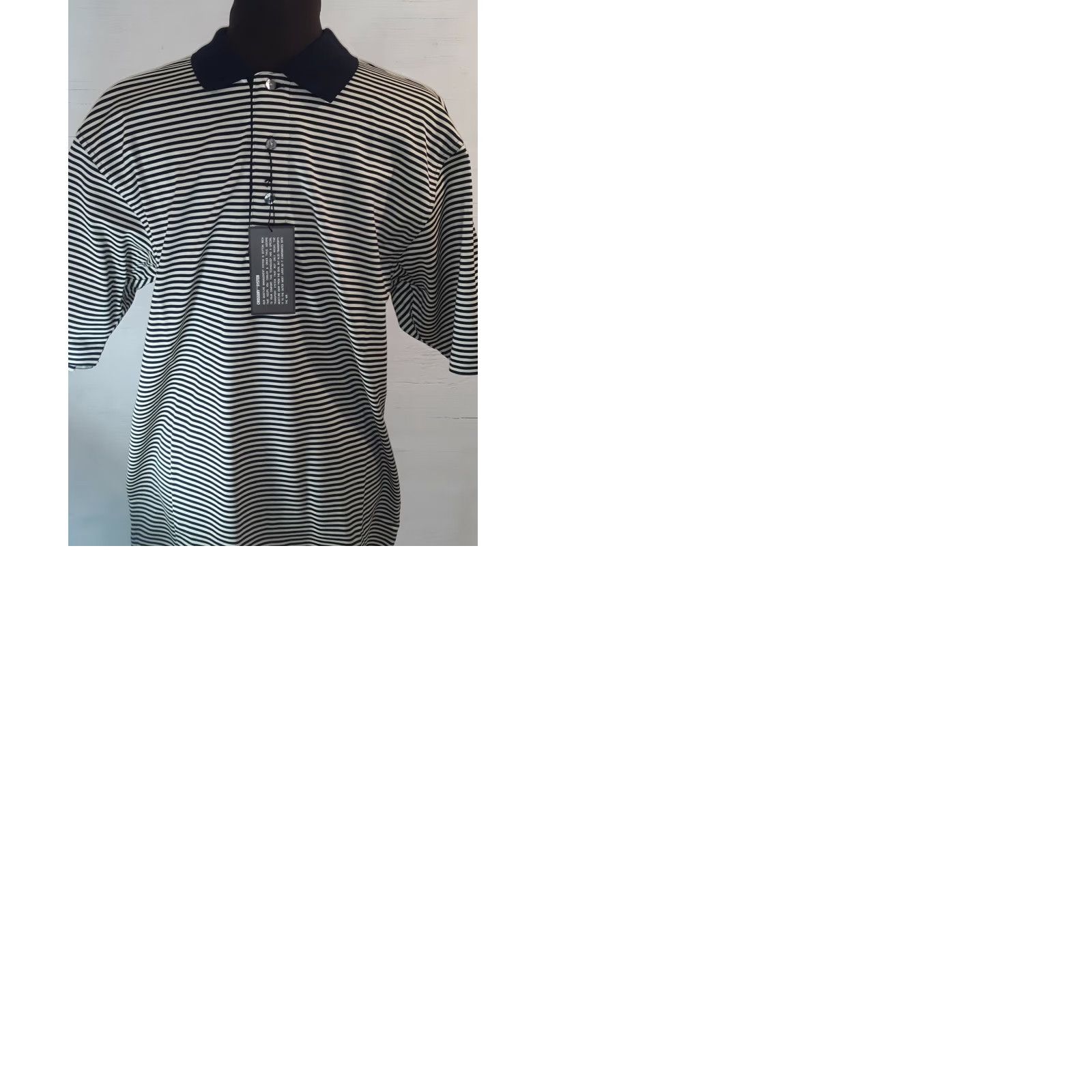 Vintage VINTAGE NAVY Polo Shirt Striped Short Sleeve Men S Navy creme blue White 100% Cotton SCOTCHGARD Golf Size US S / EU 44-46 / 1 - 9 Thumbnail