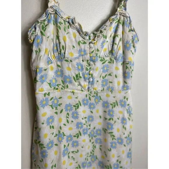 Zara ZARA Floral Yellow/Blue Dress Size Small Size S / US 4 / IT 40 - 2 Thumbnail