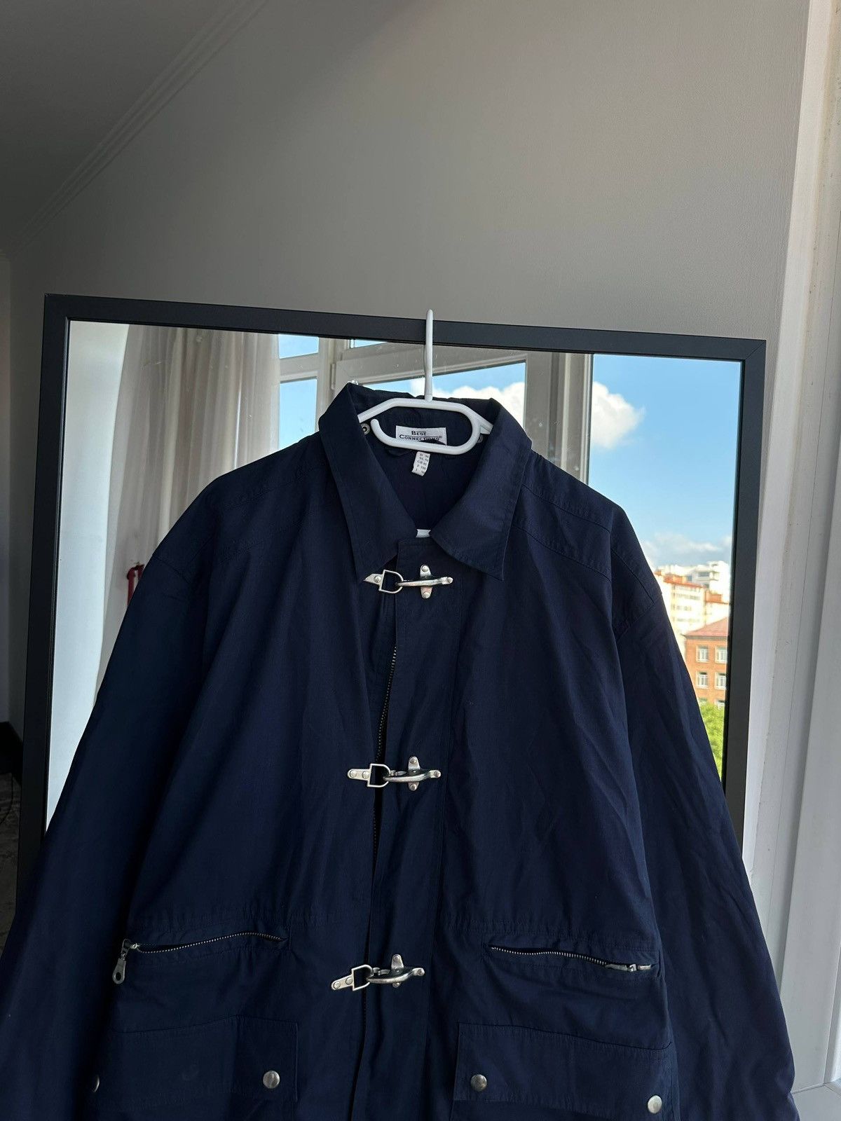 Vintage Best Connections Fireman Navy Jacket in Blue, Men's (Size L) — image 4 of 6
