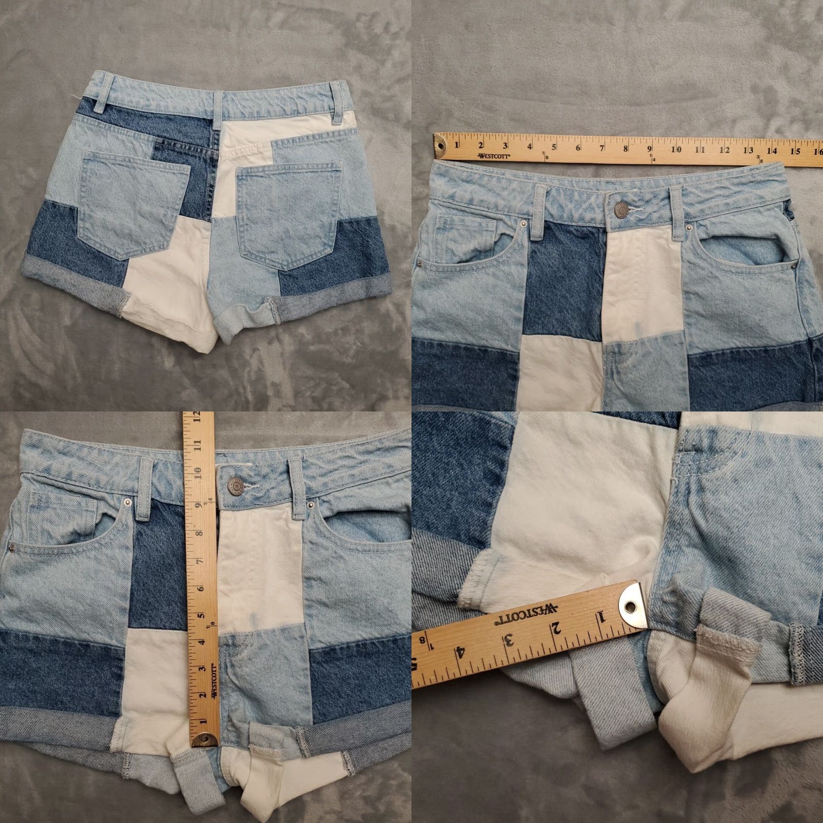 Pacsun PacSun Women Jeans Shorts 27 Blue Denim Eco Pieced Patchwork Mom Retro 90s Style Jeans Shorts Women 27 Blue Denim Patchwork Mom Retro 90s PacSun Size 27" / US 4 / IT 40 - 8 Thumbnail
