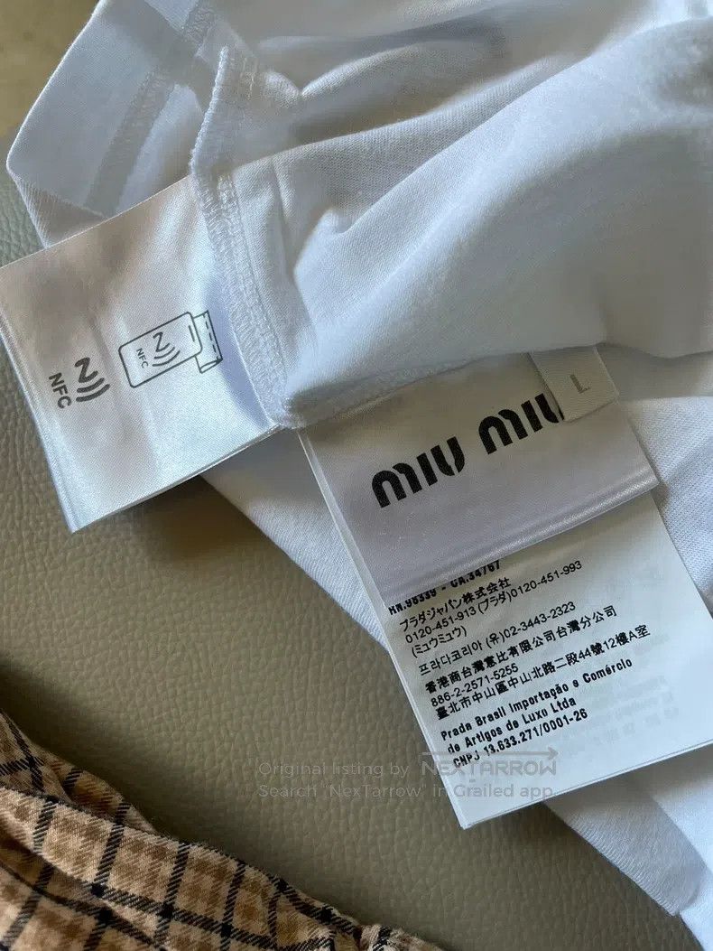 Miu Miu Miu Miu Size L White short-sleeved T-shirt Size L / US 10 / IT 46 - 6 Thumbnail