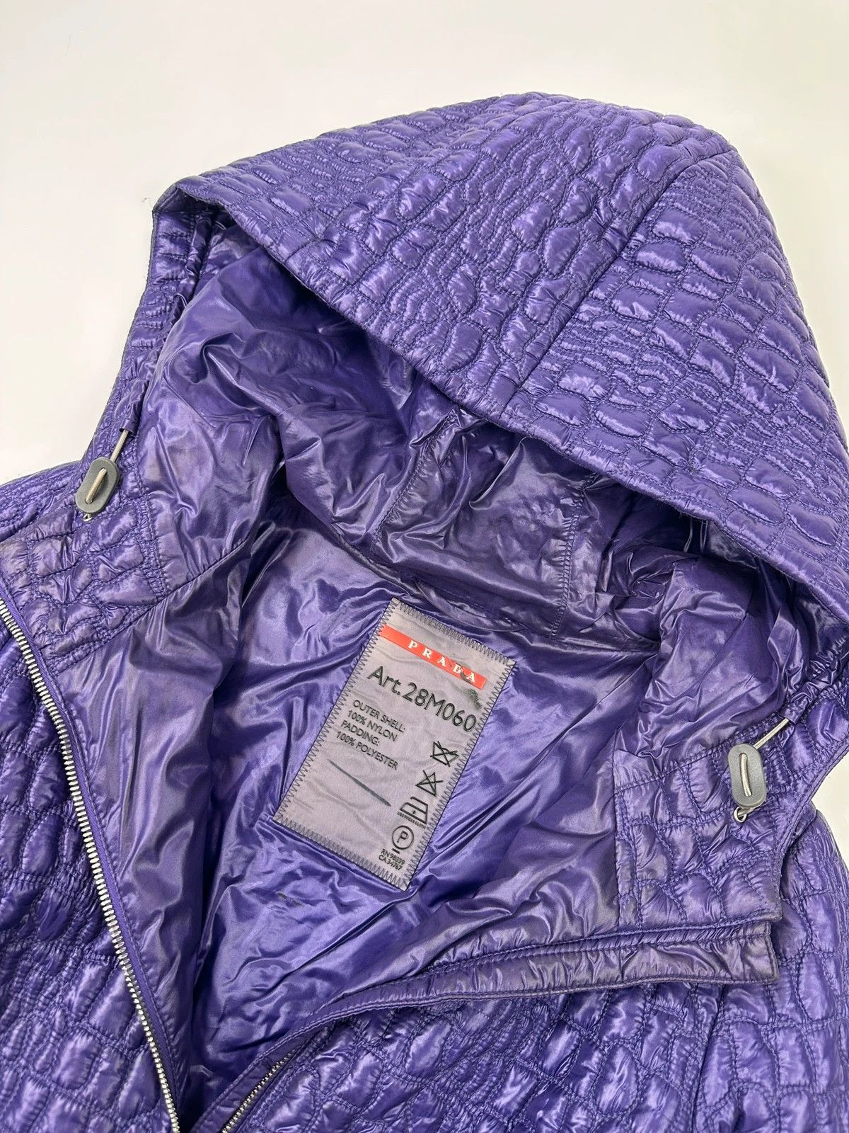 Prada Prada Sport FW2008 Purple Quilted Nylon Hooded Jacket Size L / US 10 / IT 46 - 9 Thumbnail
