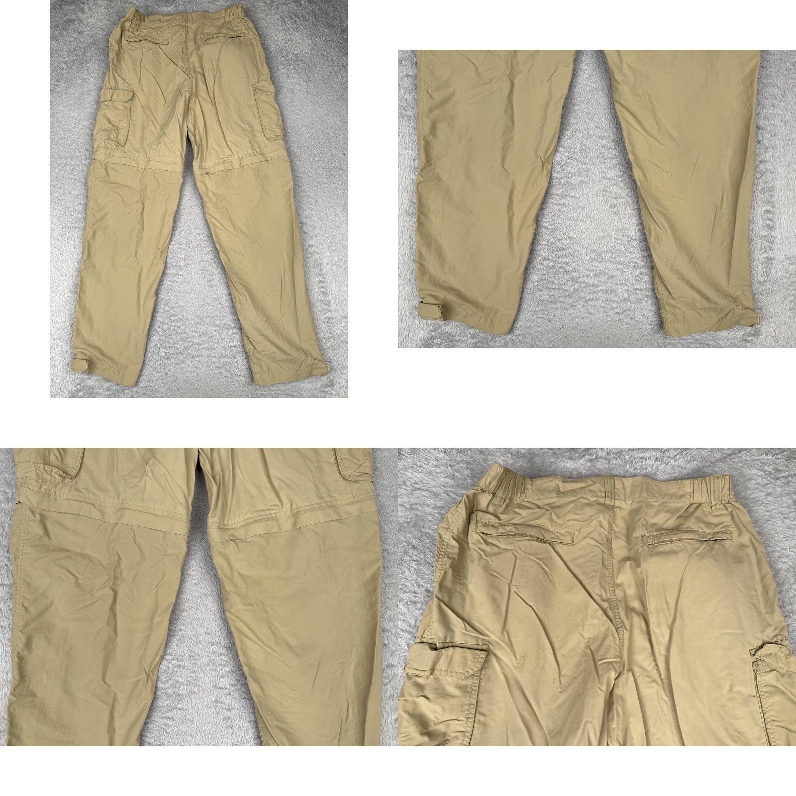 Vintage CVetasse Pants Mens Large Tan Nylon Cargo Hiking Outdoor Zip Ankle Trekking Pants Size US 33 - 9 Thumbnail