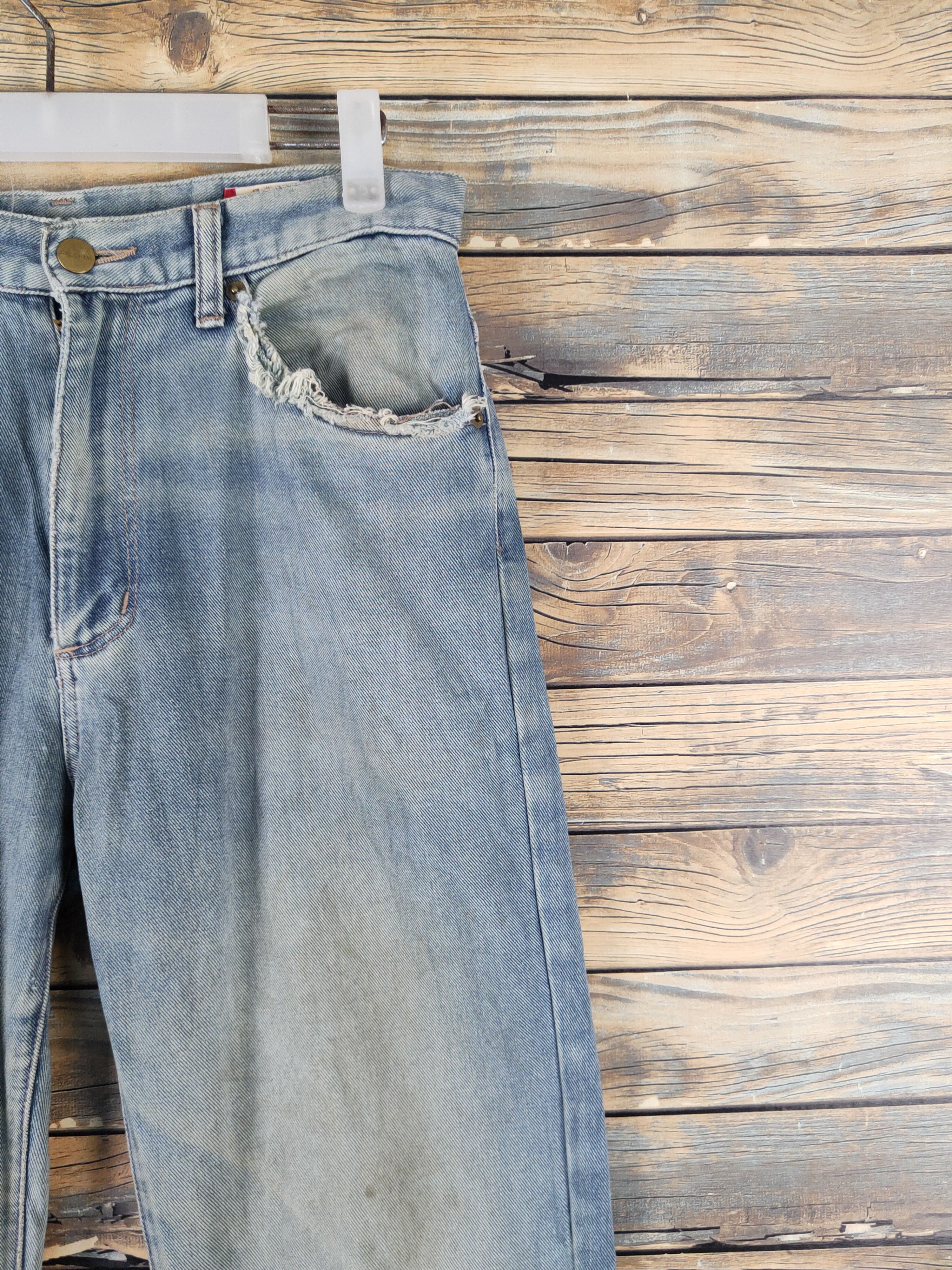 Vintage Wrangler vintage Faded Distressed Ripped denim Jeans #W2061 Size US 30 / EU 46 - 5 Thumbnail