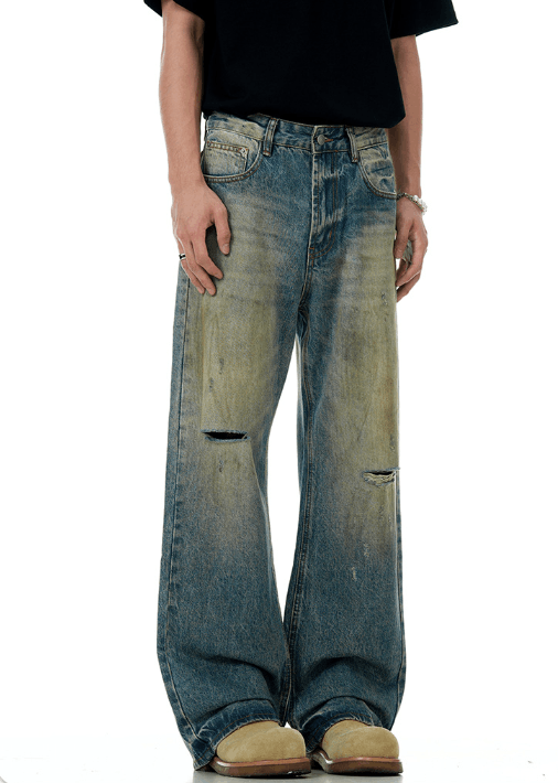 Japanese Brand × Jean American men's loose distressed all-match ripped jeans Size US 32 / EU 48 - 2 Thumbnail