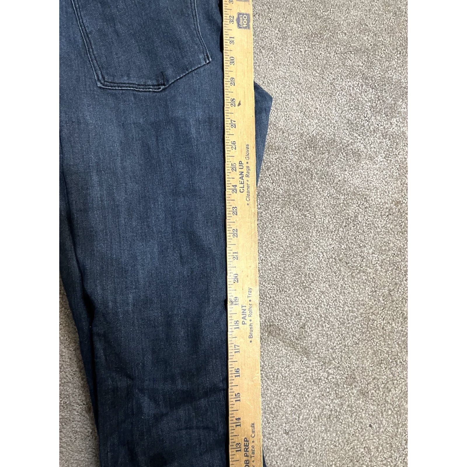 Express VINTAGE Express Jeans Zelda Slim Fit Ultra Low Rise Dark Wash Blue 10 Jeans Womens 5-Pocket Denim Button Zipper Logo Slimming Size 32" / US 10 / IT 46 - 6 Thumbnail