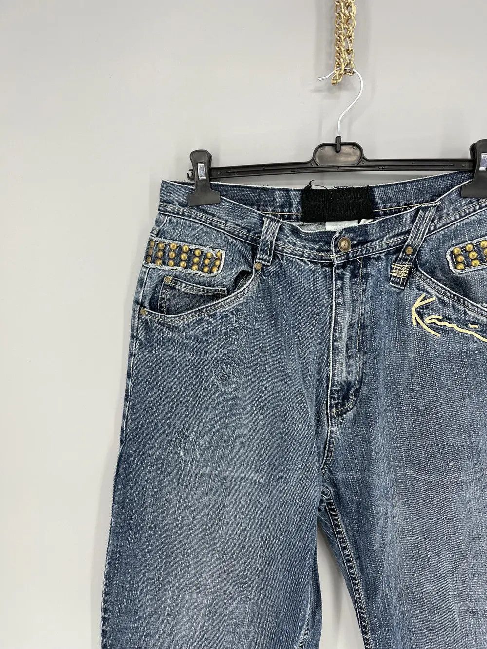 Karl Kani Vintage Karl Kani Baggy Rap Jeans Rivet Stud Big Logo Size34 Size US 34 / EU 50 - 2 Thumbnail