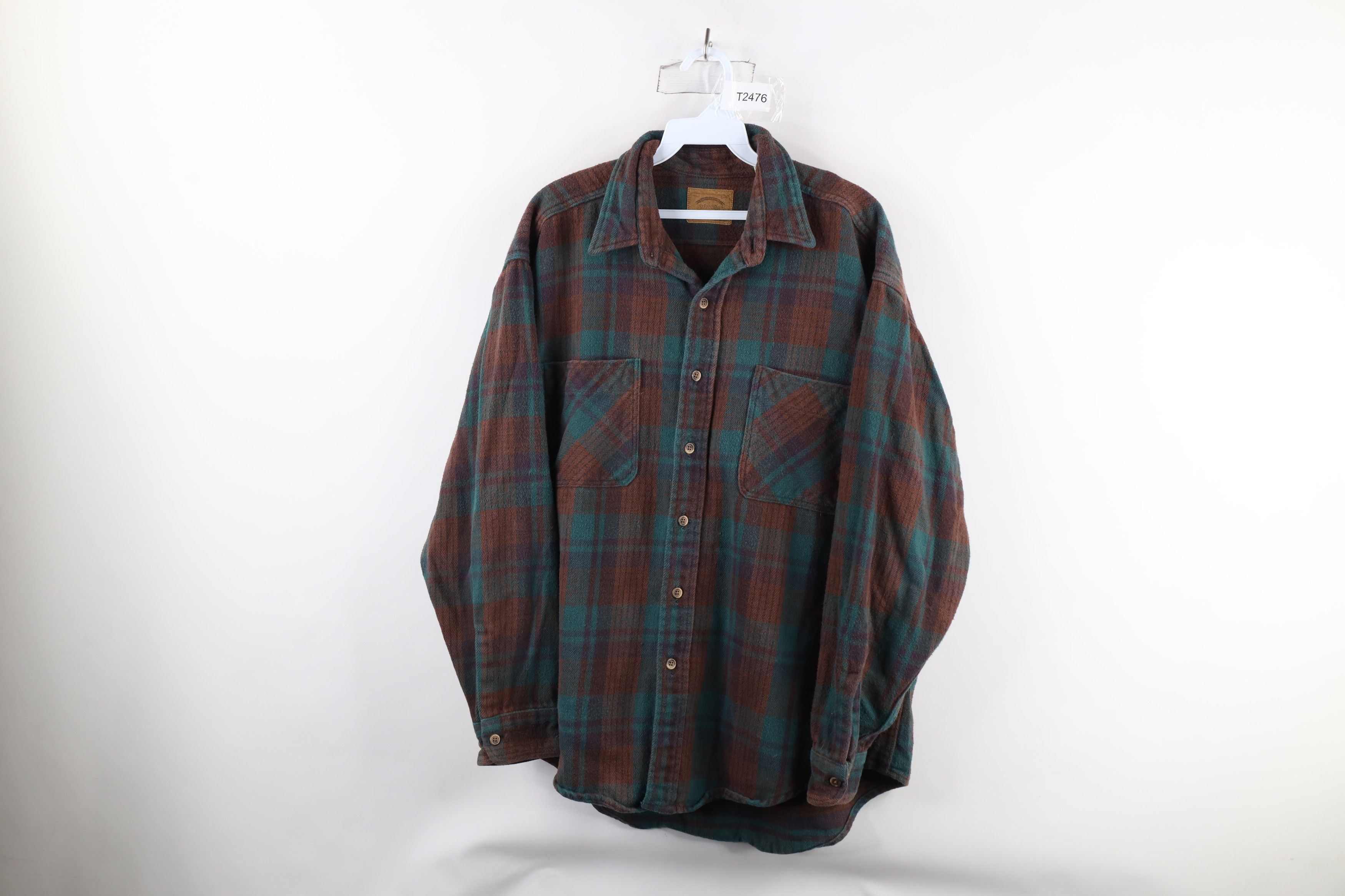 Vintage Vintage 90s Streetwear Heavyweight Button Shirt Plaid USA Size US L / EU 52-54 / 3 - 1 Thumbnail