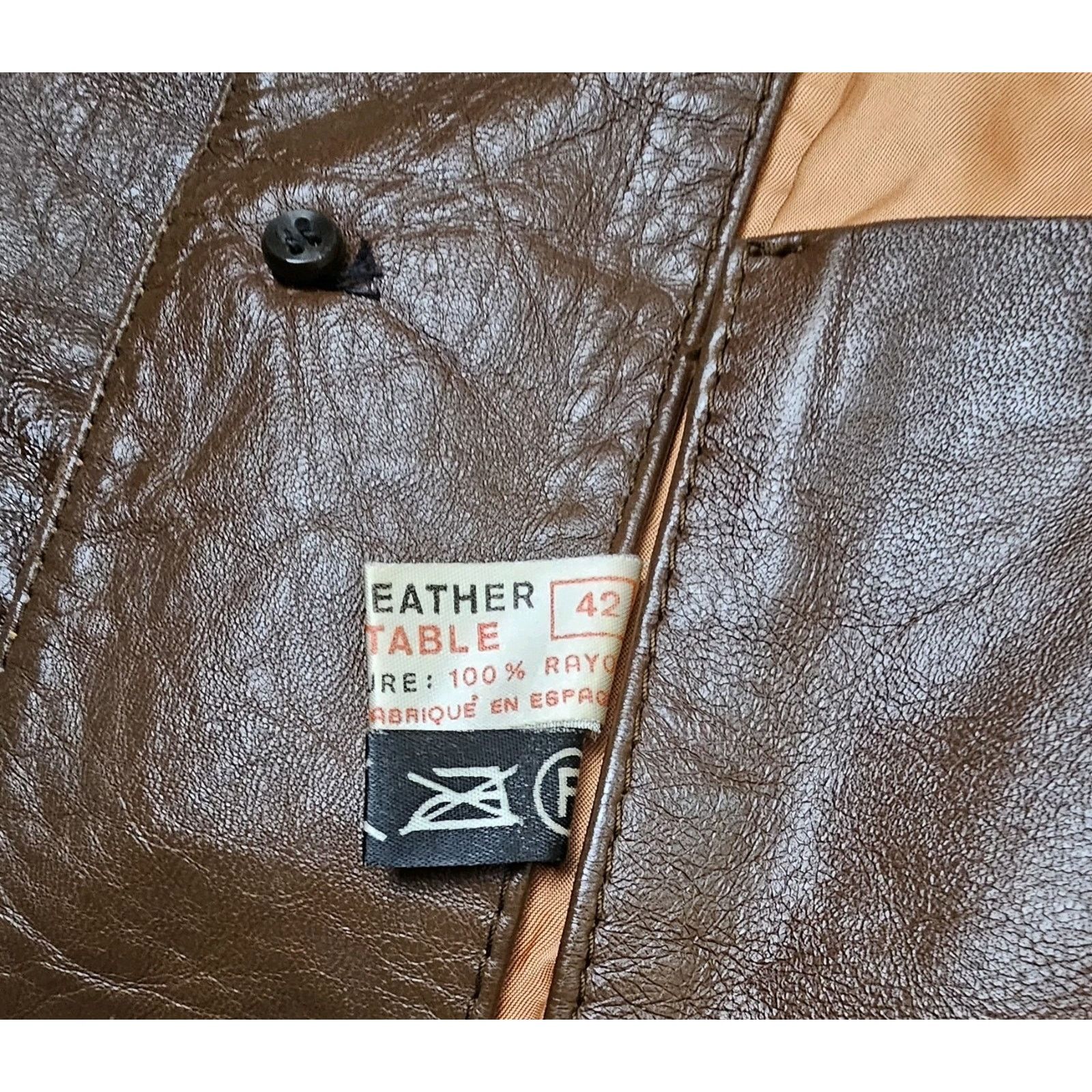 Other Siegfried Barcelona Spain VTG Leather Plazer Coffee 42 Size US XS / EU 42 / 0 - 9 Thumbnail