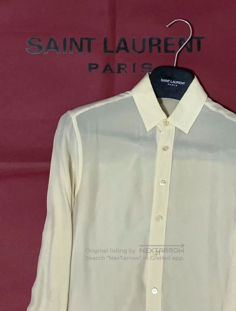 Saint Laurent Paris Saint Laurent Paris White Basic Mulberry Silk Shirt Size US S / EU 44-46 / 1 - 6 Thumbnail