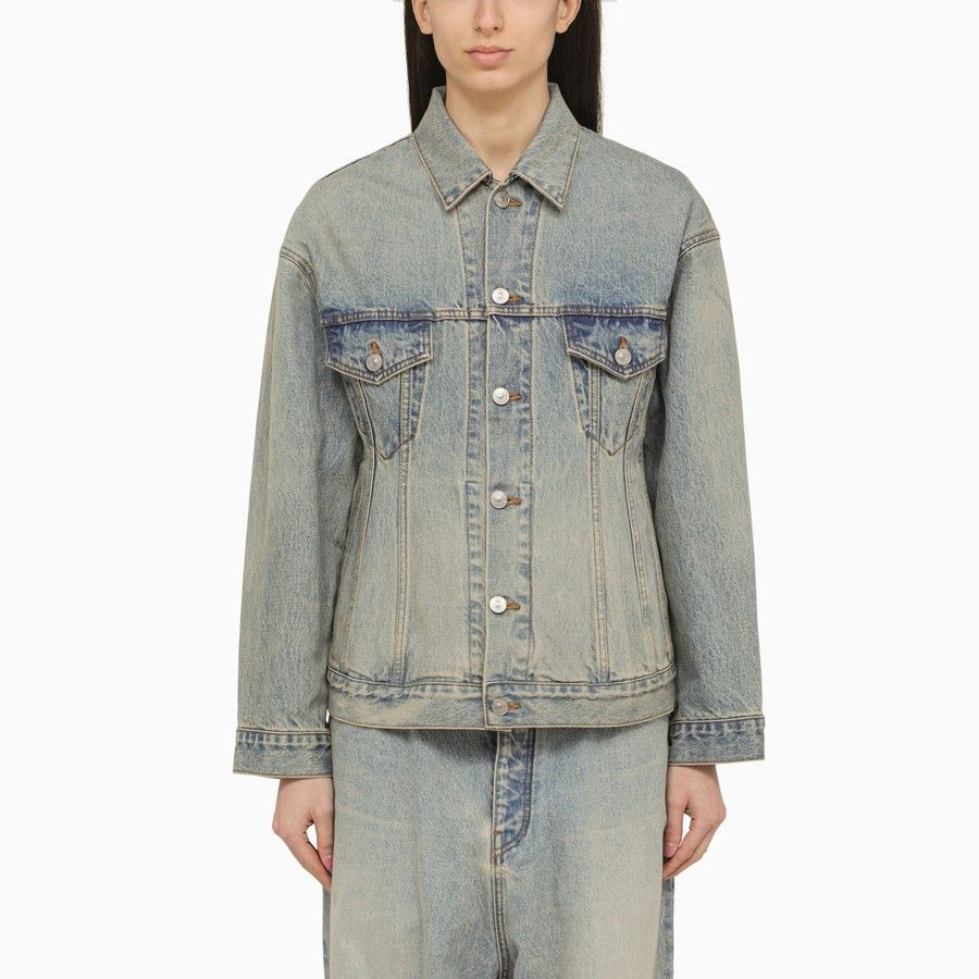Balenciaga o1d2blof0824 Denim Jacket in Light Blue | Grailed