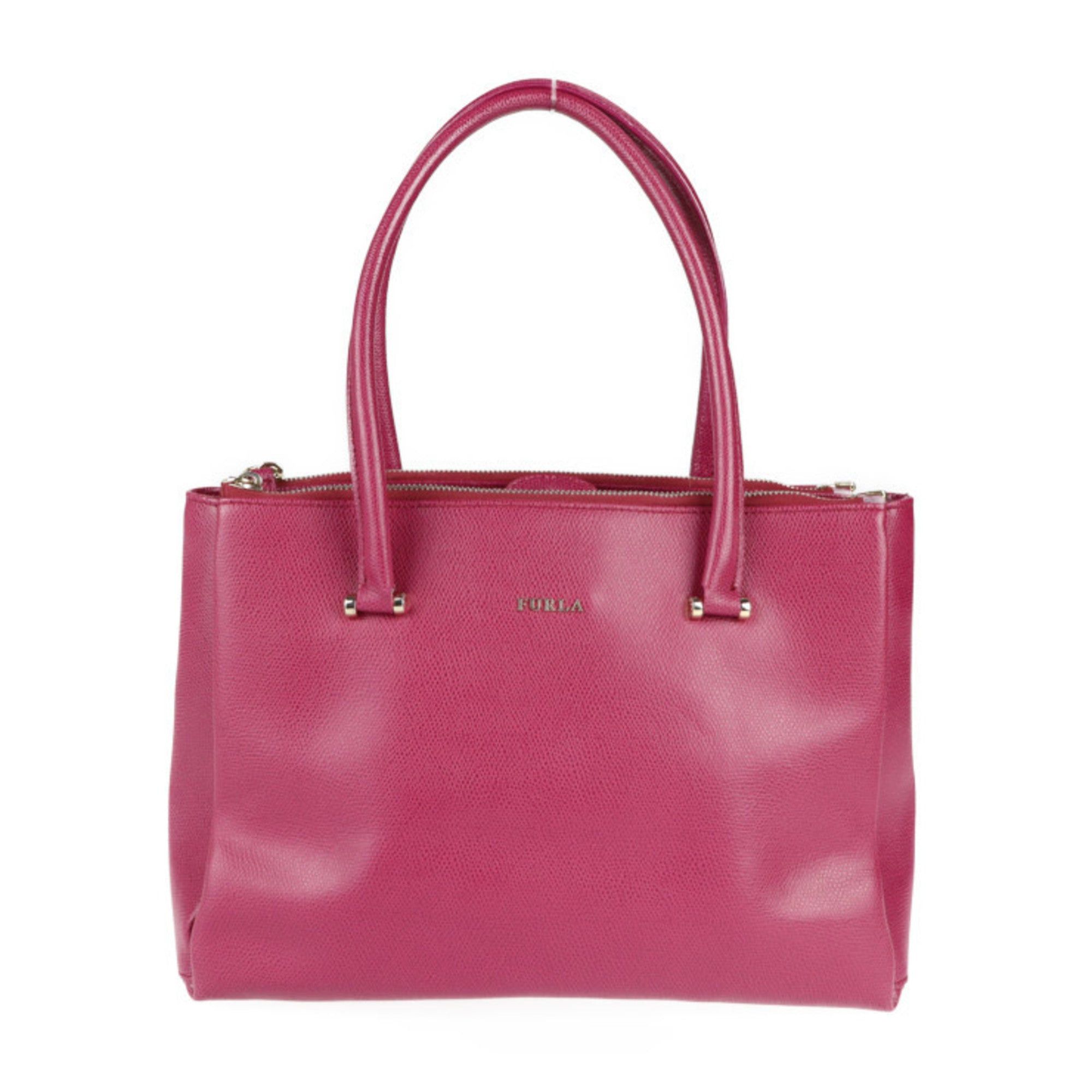 image of Furla Lotus Lotus Handbag Leather Rose Series Gold Hardware Tote Bag in Black, Women's