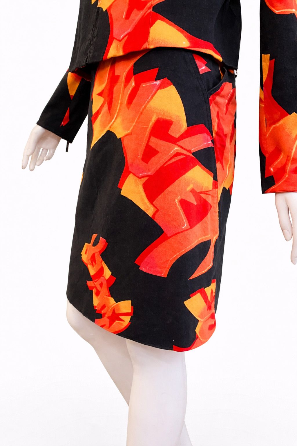 Thierry Mugler Thierry Mugler Flame Graffiti Skirt Suit Set Dress Large Size L / US 10 / IT 46 - 8 Thumbnail