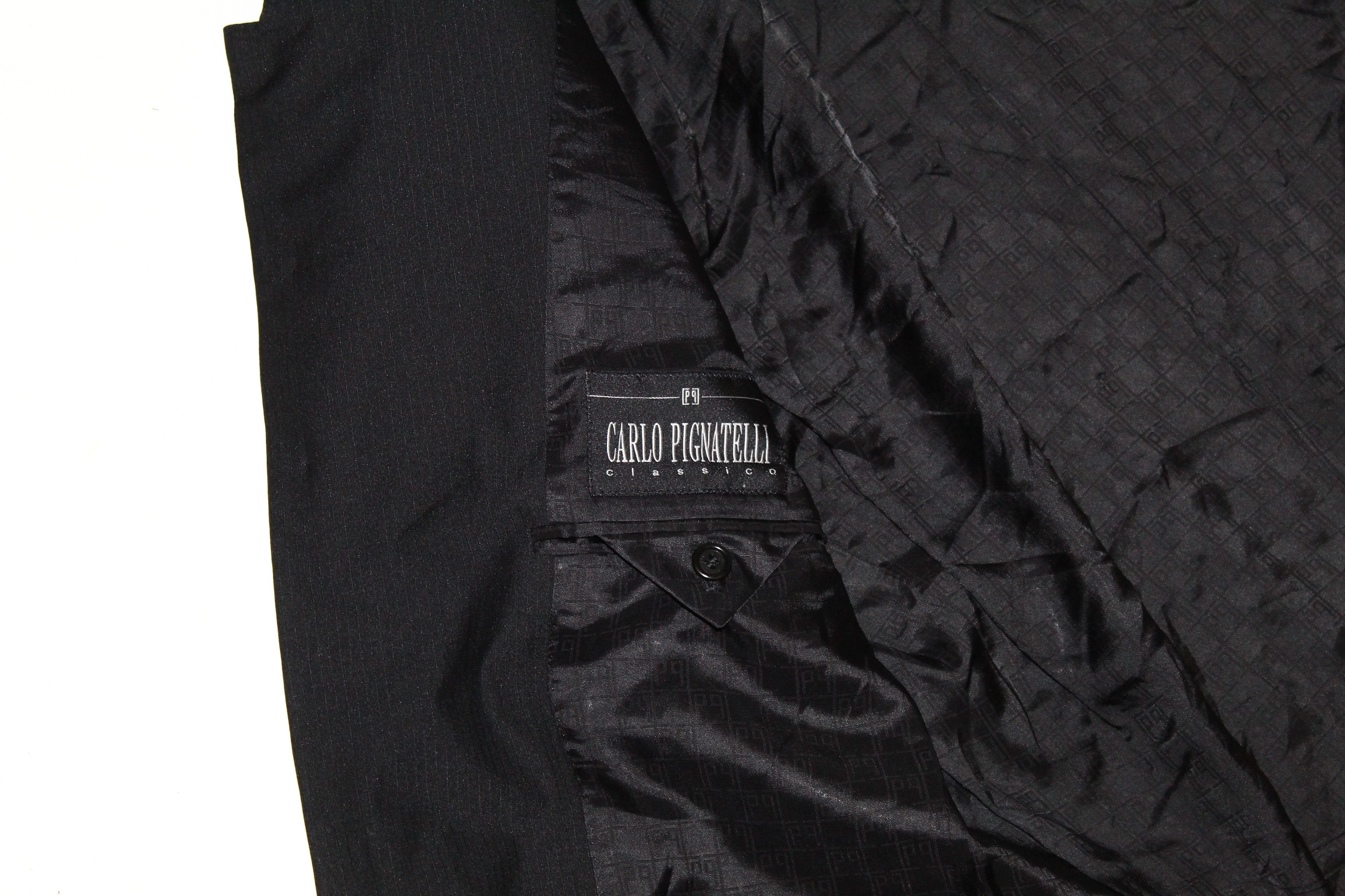 Carlo Pignatelli VTG Carlo Pignatelli CLASSICO Solid Black Virgin Wool Blazer Size 52L - 8 Thumbnail